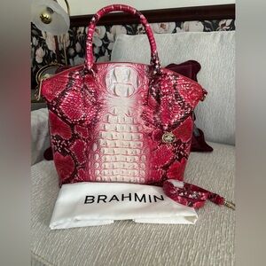 Brahmin Large Duxbury Satchel Crown of Hearts Melbourne Ombre
